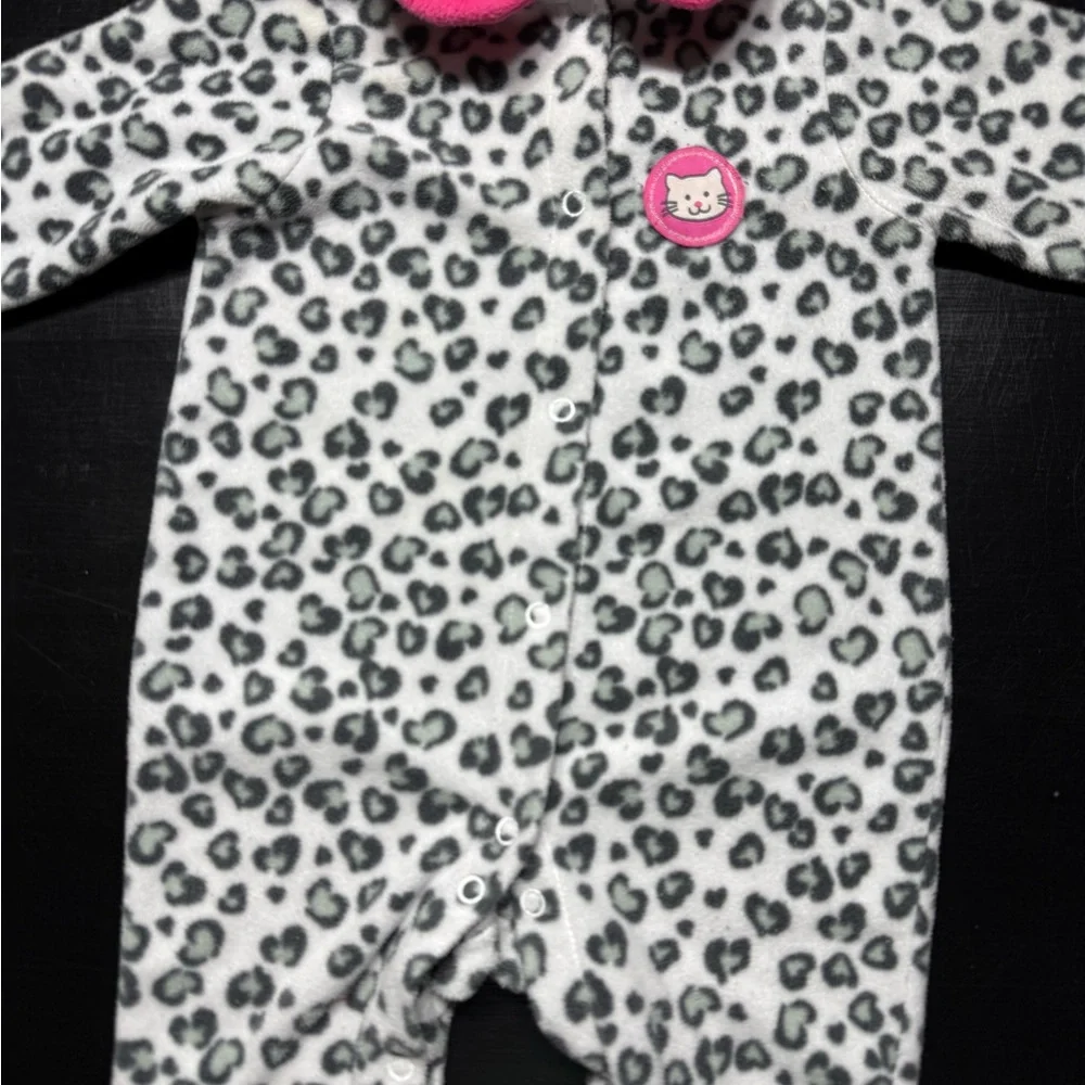 Carter's | Baby Girl Fleece Leopard Footie Pajama | 3-6M